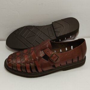 NEW Stacy Adams Mens 10M Brown Woven Leather Huarache Style Shoes